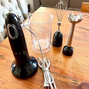 Sleek Black Hand Blender Set with Attachments